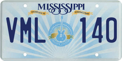 MS license plate VML140