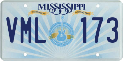MS license plate VML173