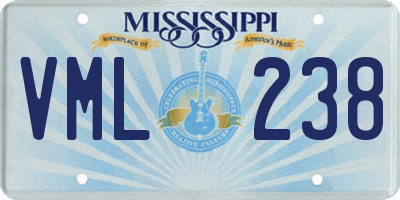 MS license plate VML238