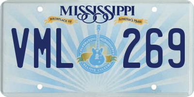 MS license plate VML269