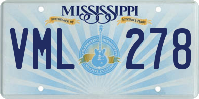 MS license plate VML278