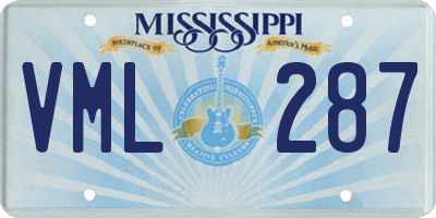 MS license plate VML287