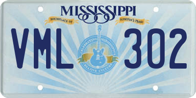MS license plate VML302