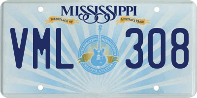 MS license plate VML308