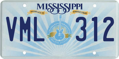MS license plate VML312