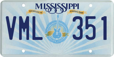 MS license plate VML351