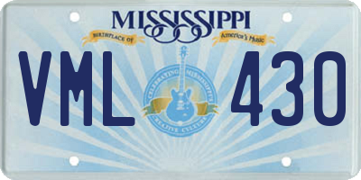 MS license plate VML430
