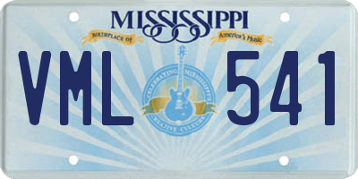 MS license plate VML541