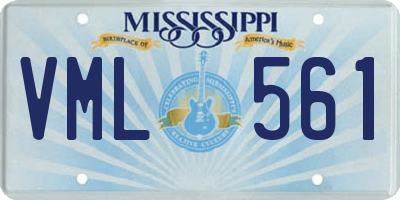 MS license plate VML561