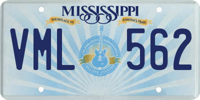 MS license plate VML562