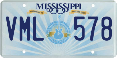 MS license plate VML578