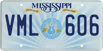 MS license plate VML606