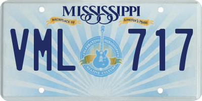 MS license plate VML717