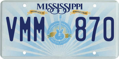 MS license plate VMM870