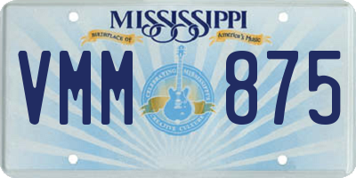 MS license plate VMM875