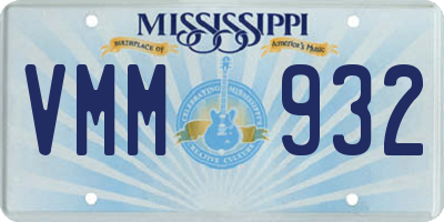 MS license plate VMM932