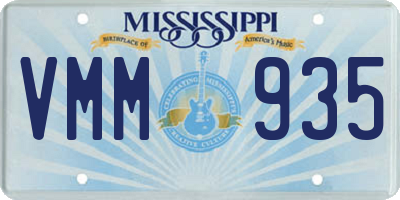 MS license plate VMM935