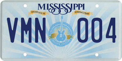 MS license plate VMN004