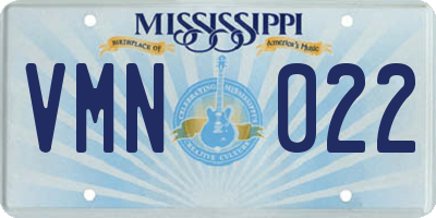 MS license plate VMN022