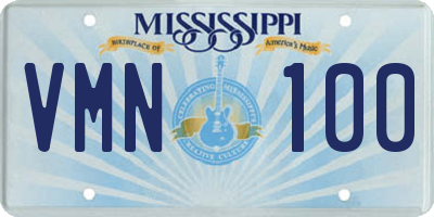 MS license plate VMN100