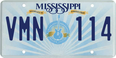 MS license plate VMN114