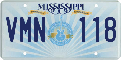 MS license plate VMN118