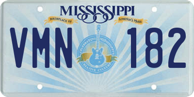 MS license plate VMN182