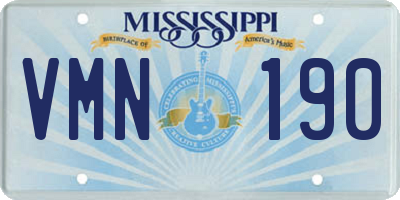 MS license plate VMN190