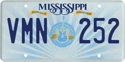 MS license plate VMN252