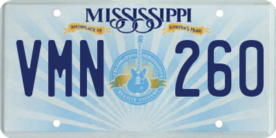MS license plate VMN260