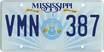 MS license plate VMN387