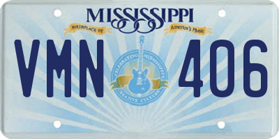 MS license plate VMN406