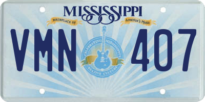 MS license plate VMN407