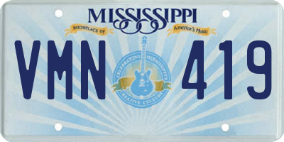 MS license plate VMN419
