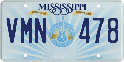 MS license plate VMN478