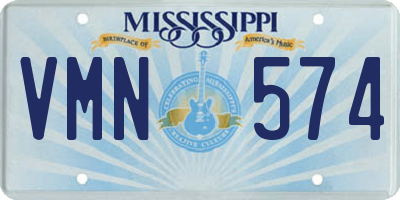 MS license plate VMN574