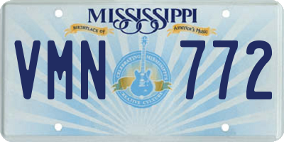 MS license plate VMN772