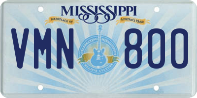 MS license plate VMN800