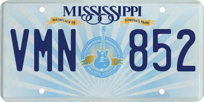 MS license plate VMN852
