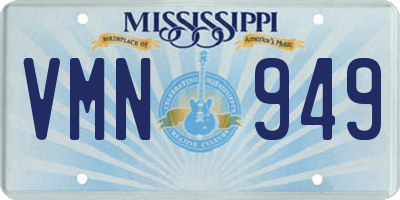 MS license plate VMN949
