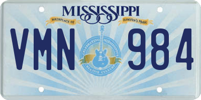 MS license plate VMN984