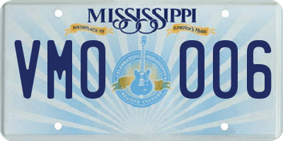 MS license plate VMO006