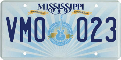 MS license plate VMO023