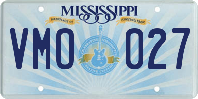 MS license plate VMO027