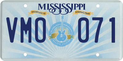 MS license plate VMO071