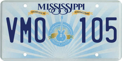 MS license plate VMO105