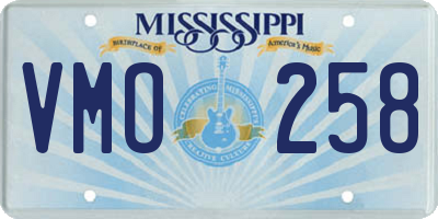 MS license plate VMO258