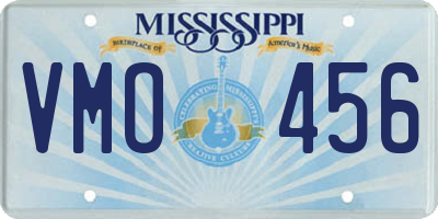 MS license plate VMO456