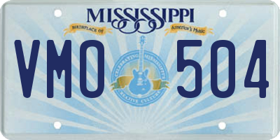 MS license plate VMO504
