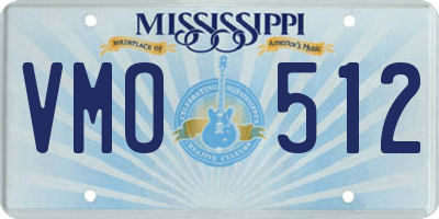 MS license plate VMO512